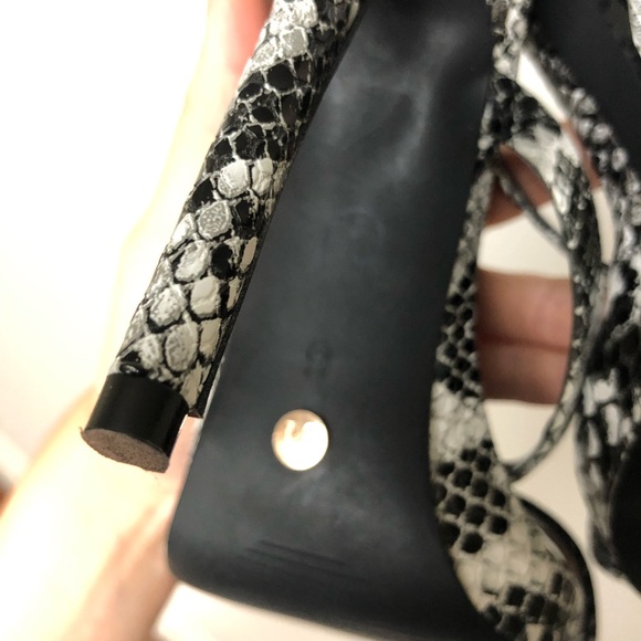 Meshki Arya black snake print strappy heels - Picture 5 of 6
